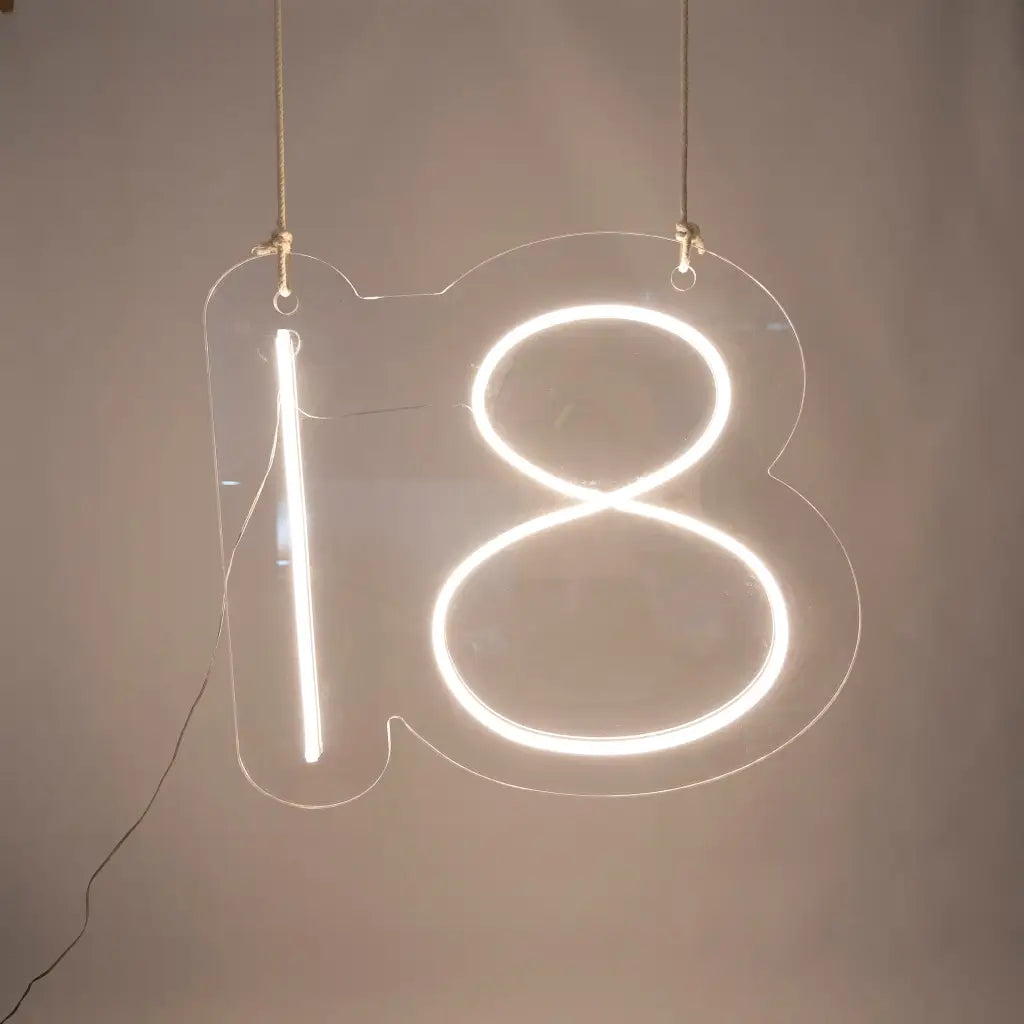 Neon R18 Sign 18 Neon Sign - Birthday Neon Sign Hire Brisbane - Events Made Special
