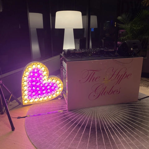 Alloy Bulbed Heart - Warm White and Pink