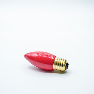 Festoon E27 C35 Tear Drop Coloured Double Filament - Raspberry Red