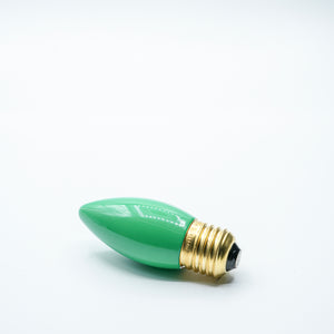Festoon E27 C35 Tear Drop Coloured Double Filament - Emerald Green