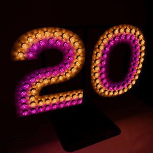 GIANT "20" w Stand DOUBLE BULB - Multi-Colour Options