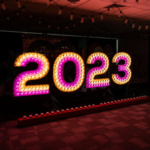 GIANT "2024" w Stands COMBO DOUBLE BULB - Multi-Colour Options