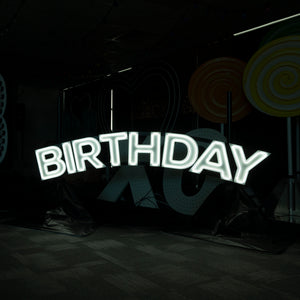 GIANT "BIRTHDAY" w Stands NEON - Multi-Colour Options