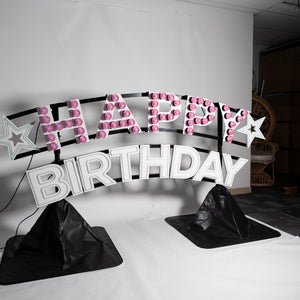 GIANT "HAPPY BIRTHDAY" w Stands COMBO - Multi-Colour Options