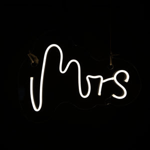 Acrylic Self-Hang "Mrs" "&" "Mrs" NEON - Warm White