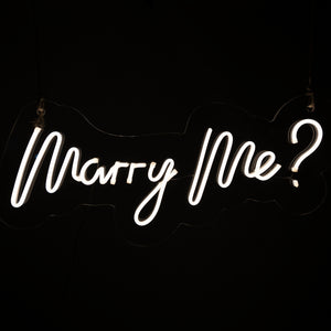 Acrylic Self-Hang "Marry Me?" NEON - Warm White