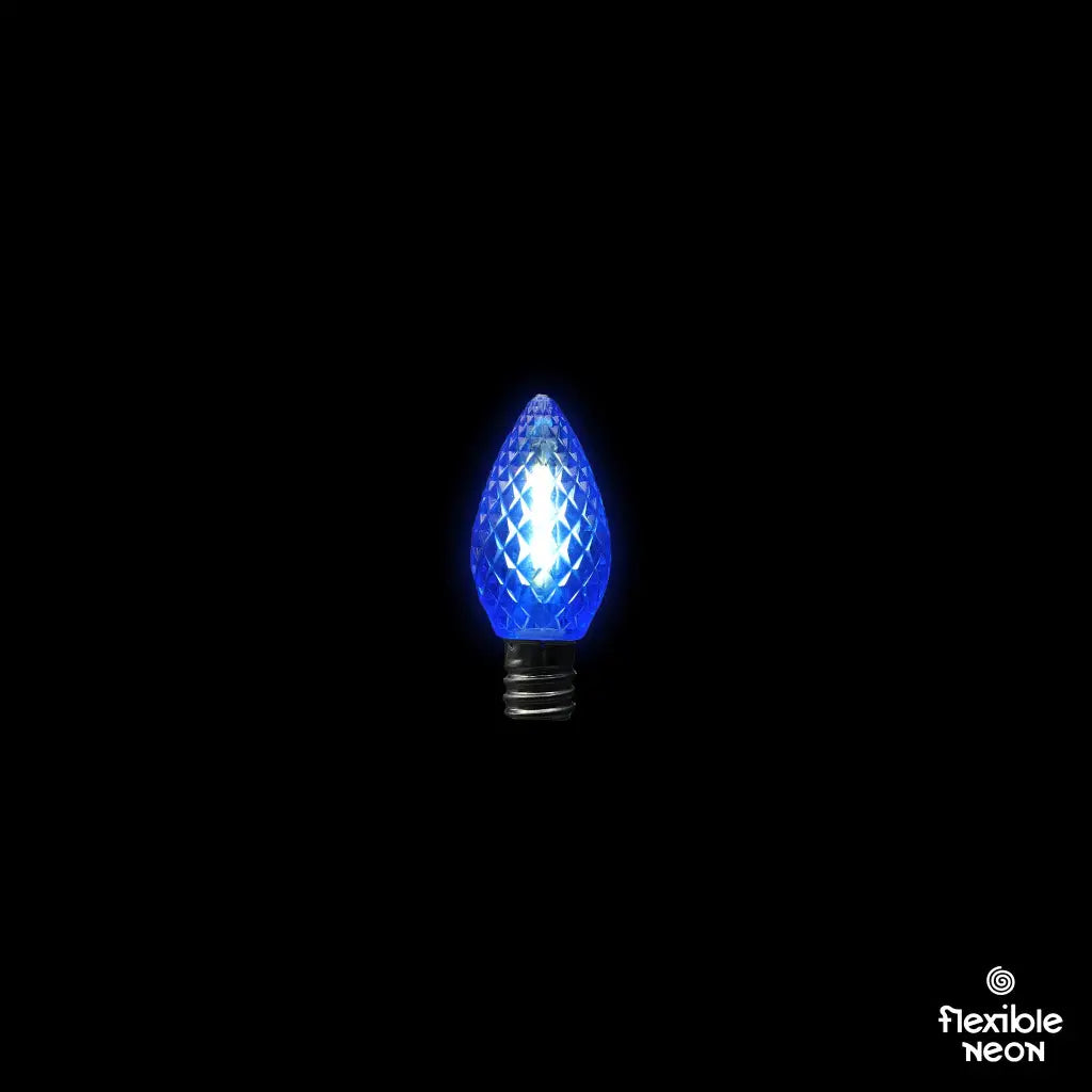 E12 Festoon Blue XMAS Faceted Bulb - Festoon Lighting Hire Brisbane
