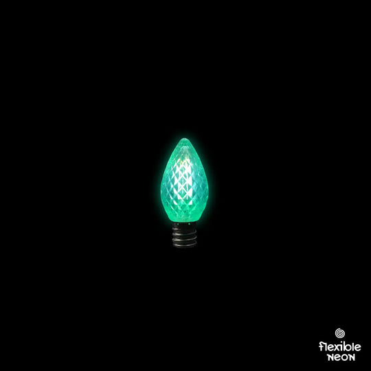 Brisbane Festoon Green Xmas Faceted Bulbs Hire