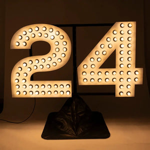 GIANT 24 Sign Double Bulbed - Birthday Sign Hire Brisbane