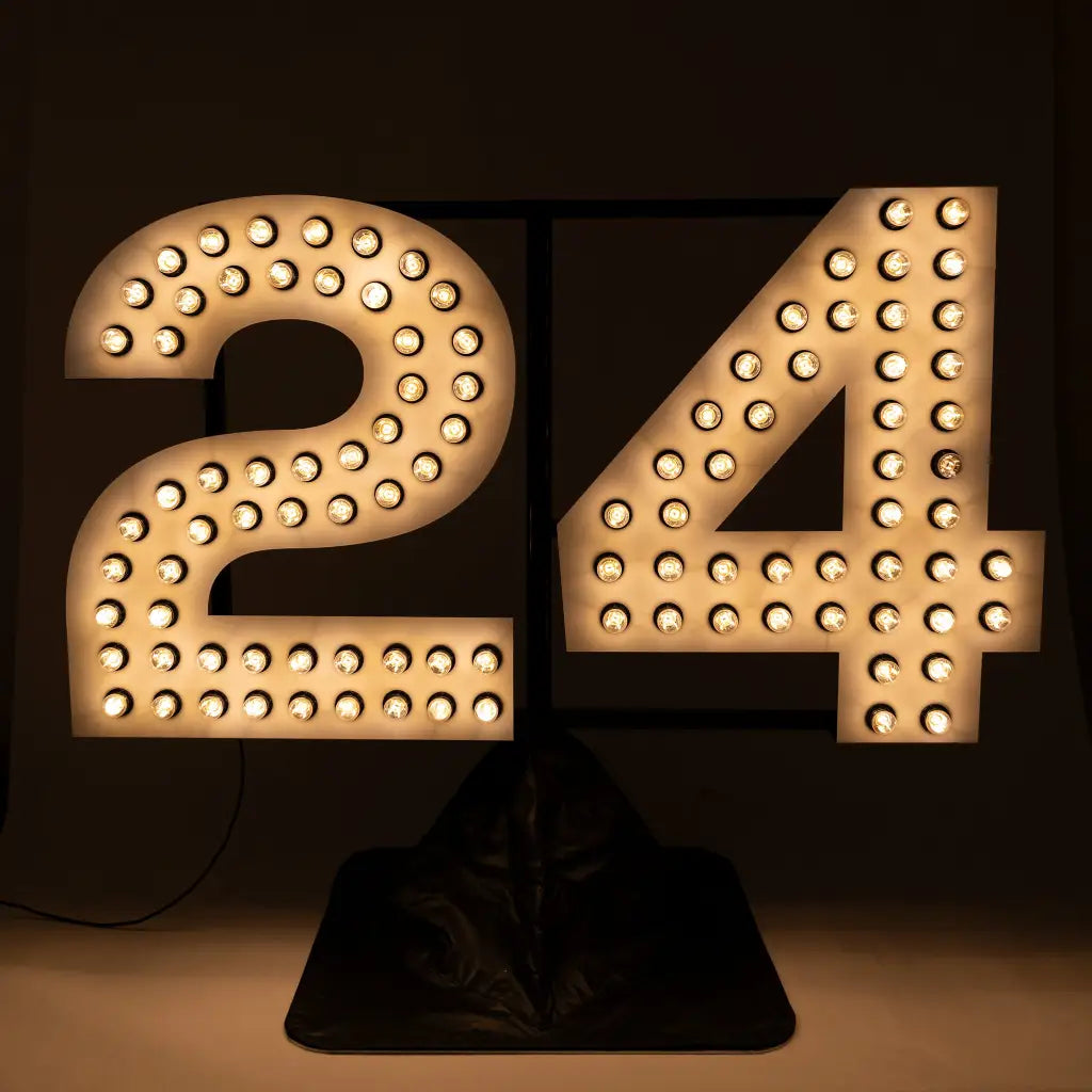 GIANT 24 Sign Double Bulbed - Birthday Sign Hire Brisbane