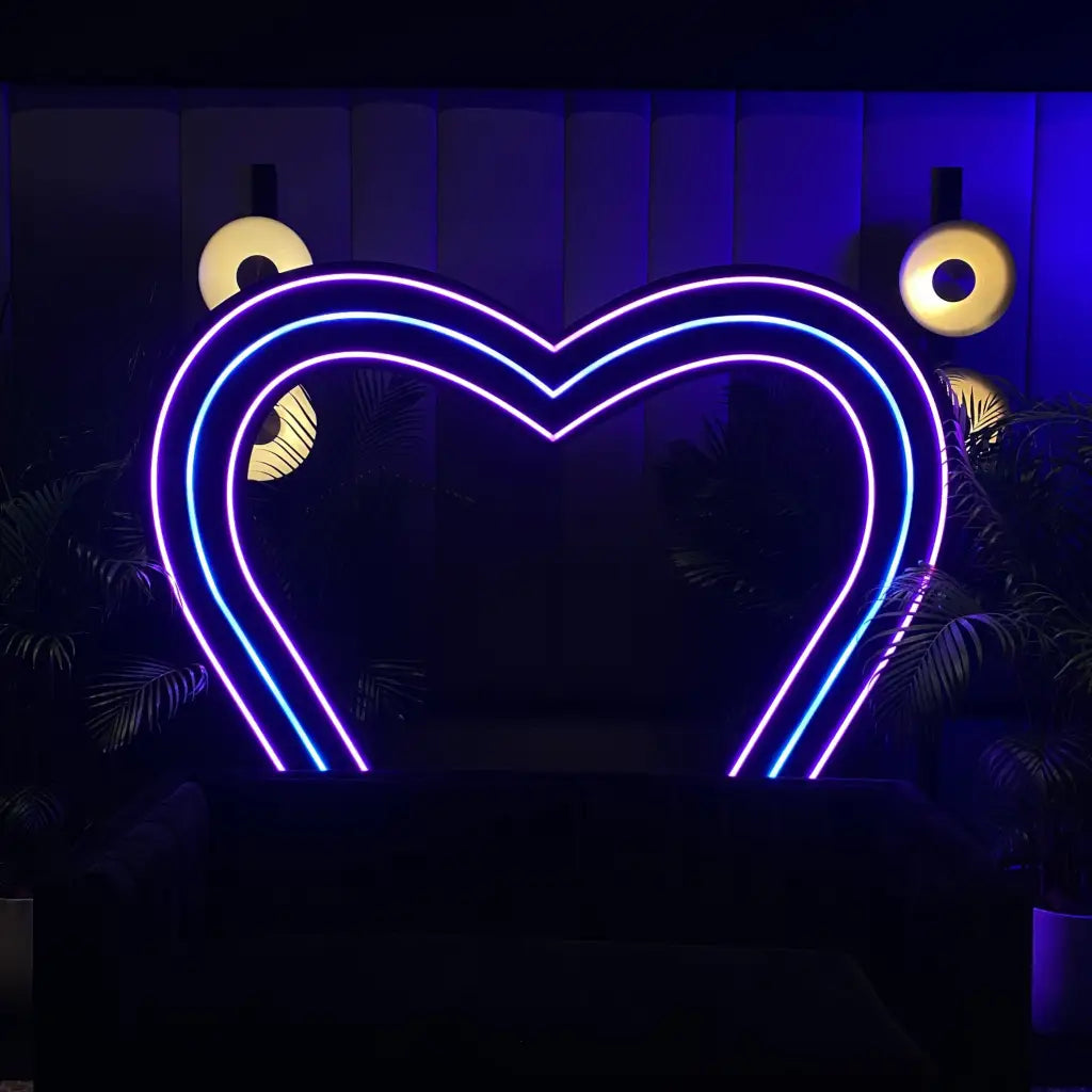 GIANT Heart Pixel Neon - Neon Sign Hire Brisbane