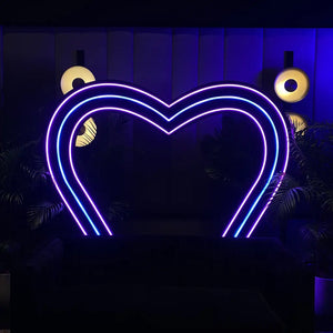 GIANT Heart Pixel Neon - Neon Sign Hire Brisbane