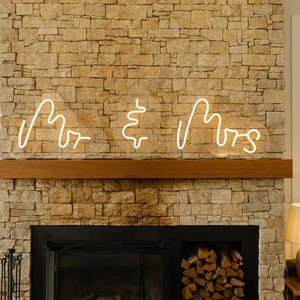 Mrs & Mr Neon Sign - Wedding Neon Sign Hire Brisbane