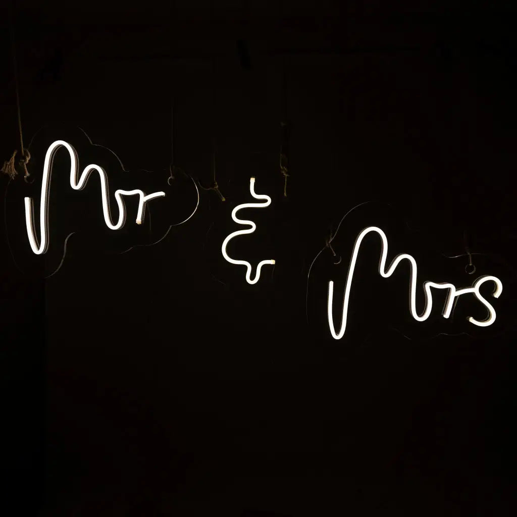 Mrs & Mr Neon Sign - Wedding Neon Sign Hire Brisbane