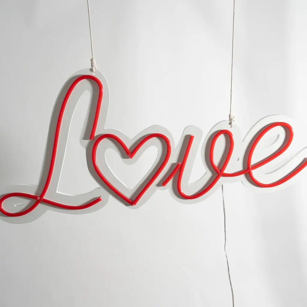 Red Neon Love Sign - Neon Sign Hire Brisbane